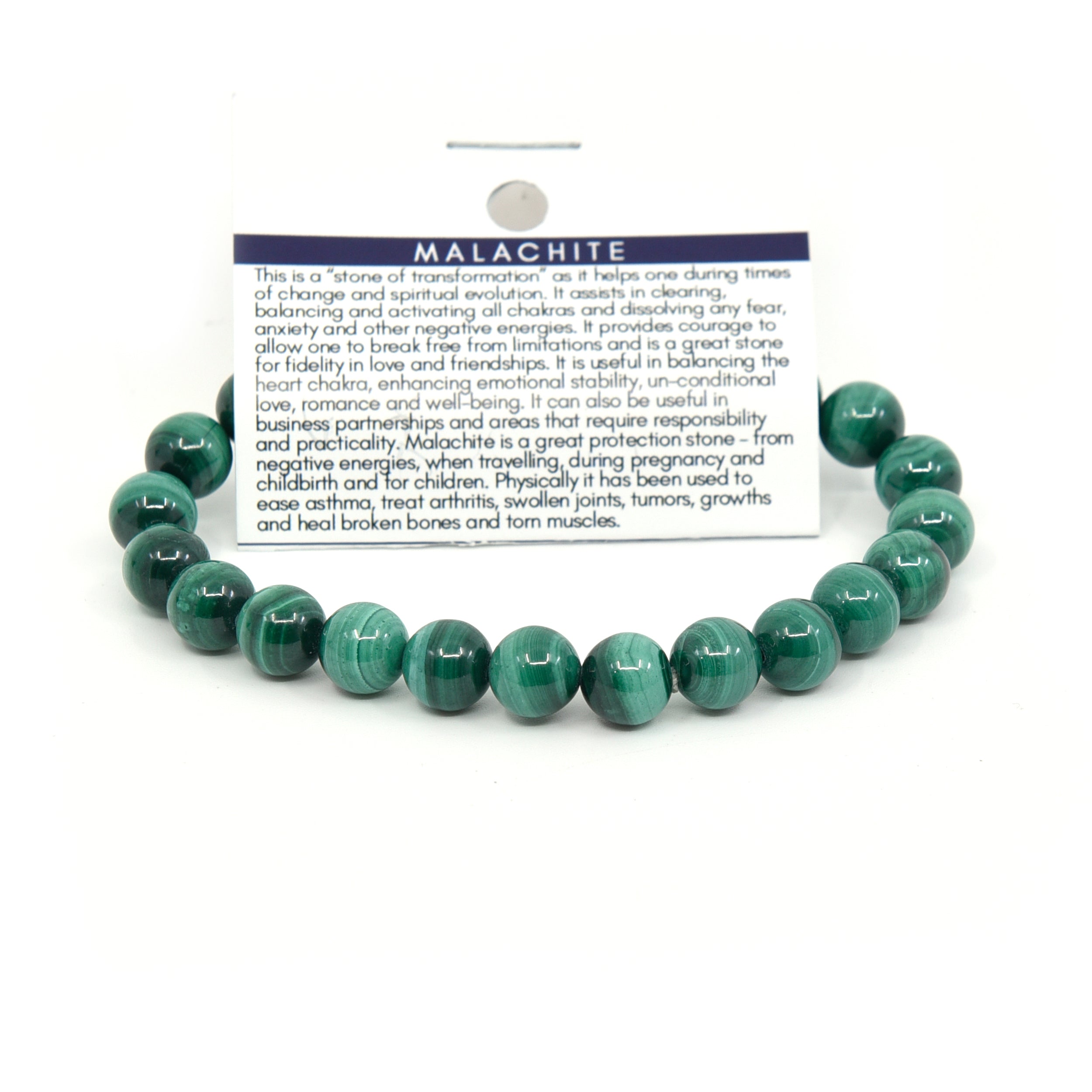 Malachite Crystal Bracelet 10mm